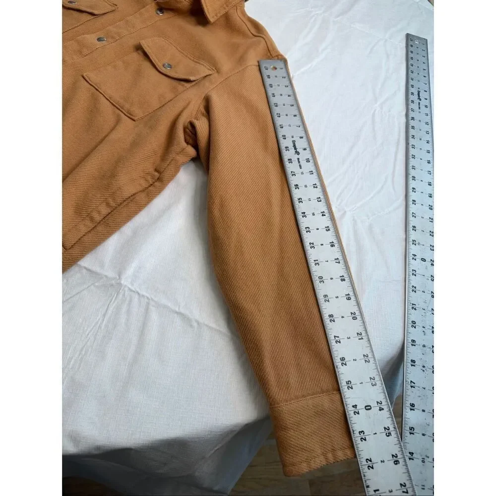 The North Face Heavyweight Shirt Jacket Shacket Snap Front Camel Brown Sz Large